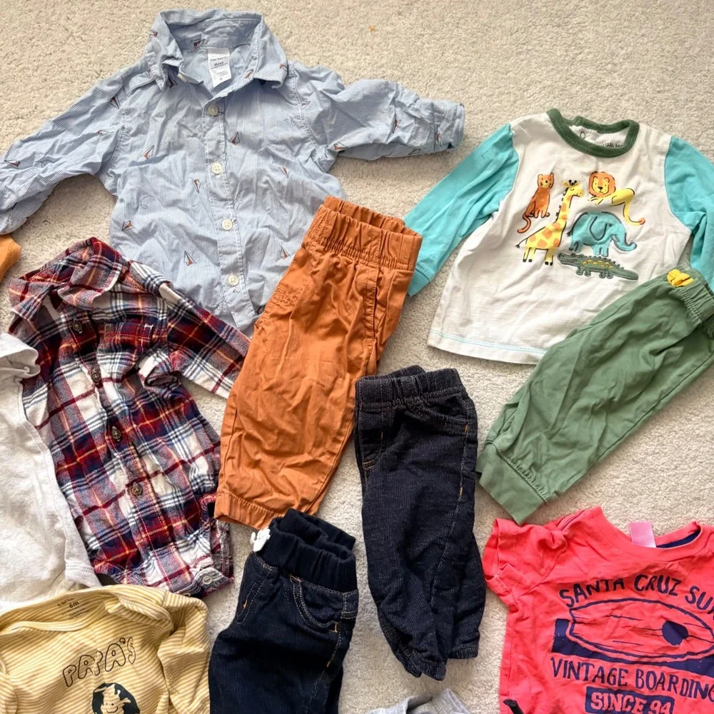 Carter's Little Me Clothing Lot 6 month Bodysuits Pants Jacket Outfit Baby Boy